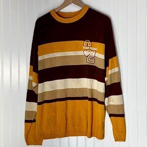 Vtg Phat Farm XL Striped Sweater Crewneck Y2K 90s Streetwear Hip Hop Embroidered